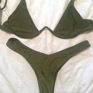 Shein underwire Bikini - Hunter green